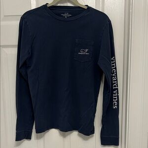 Vineyard Vines Navy Long Sleeve Tee with Logo